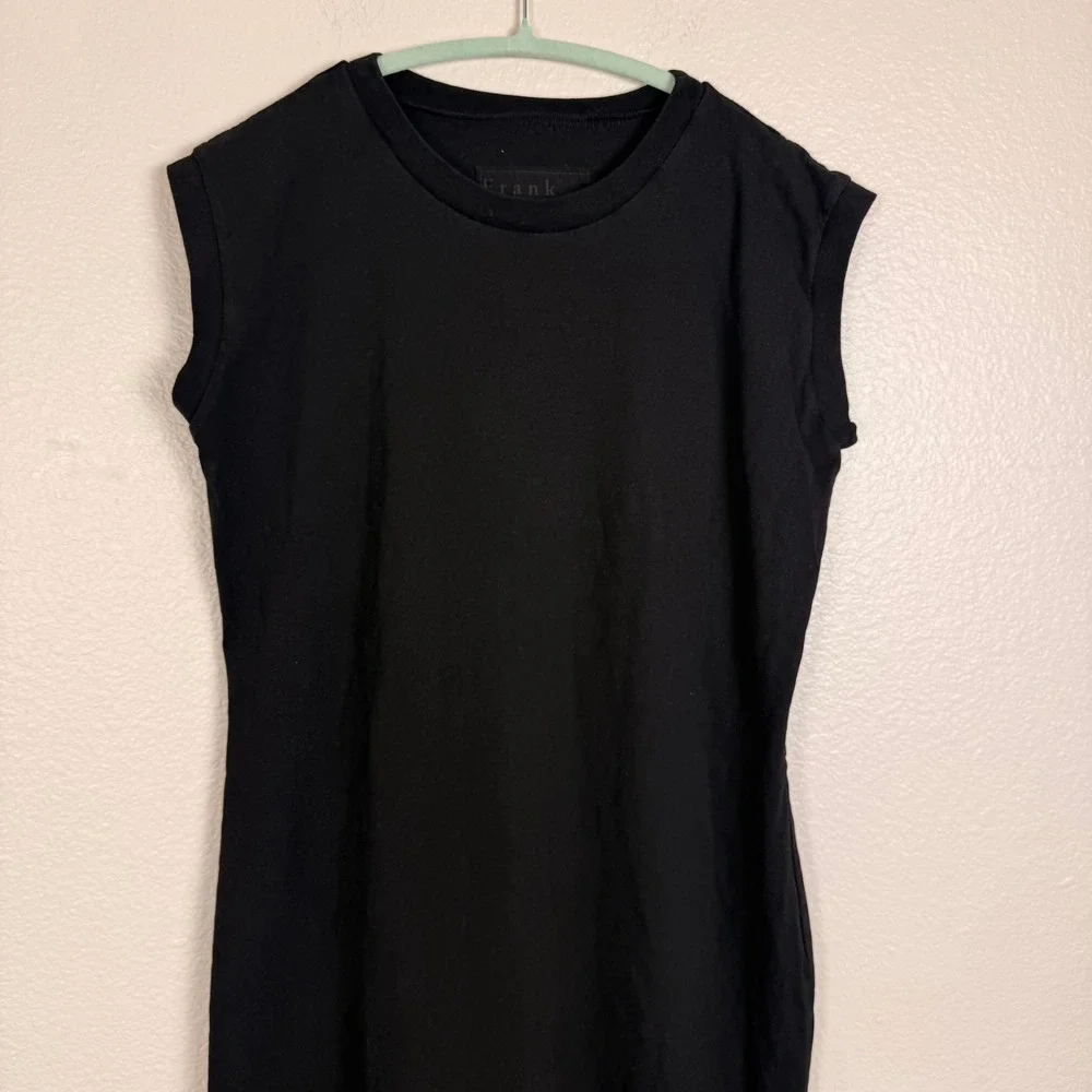 Frank & Eileen Cory Vintage Muscle Tee Maxi Dress Womens L Black Raw Hem Cotton - Picture 11 of 12